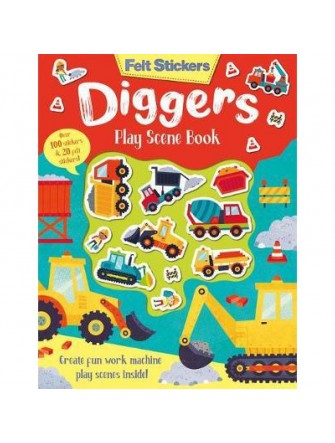 Felt Stickers Diggers Play Scene Book