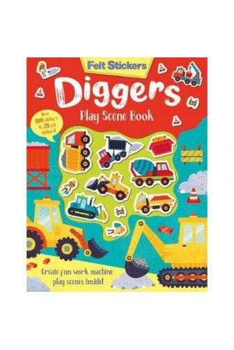 Felt Stickers Diggers Play Scene Book