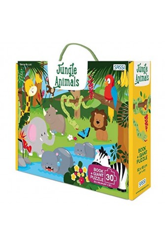 Giant Puzzle And Book - Jungle Animals - N.E. 2020